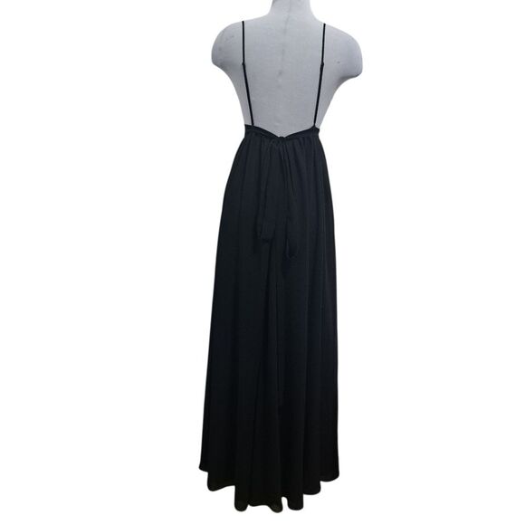 Michael Costello X Revolve Justin Plunging Neckline Sexy Boho Goth Maxi Gown Sm - Picture 4 of 15